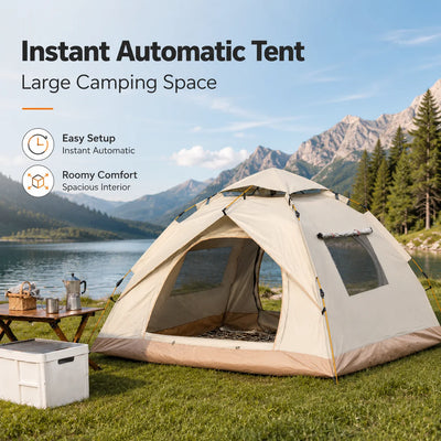 Automatic Pop-Up Camping Tent for 2–4 People