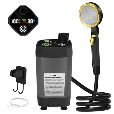 LIXADA Portable Camping Shower with LED Display | 6000mAh
