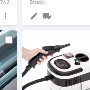 Supplier reference showing the exact steam cleaner and included attachments