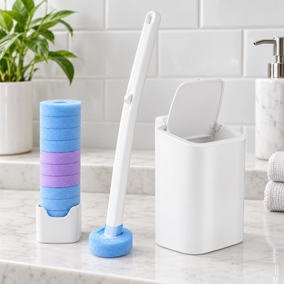 Toilet Cleaning Wand Set with 30 Disposable Refill Heads