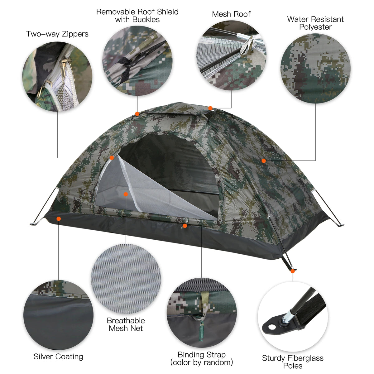 TOMSHOO Ultralight 1–2 Person Camping Tent | UPF 30+