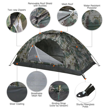 TOMSHOO Ultralight 1–2 Person Camping Tent | UPF 30+