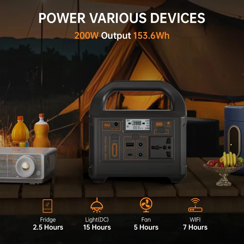 GaiaRay 200W Portable Power Station | 153.6Wh LiFePO4