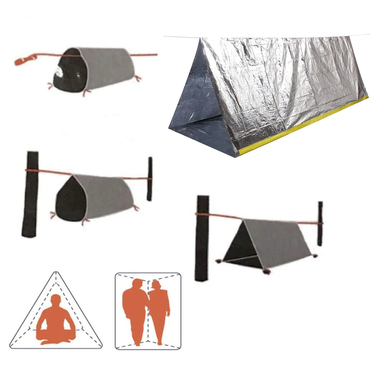 2-Person Waterproof Emergency Tube Tent | Compact Shelter