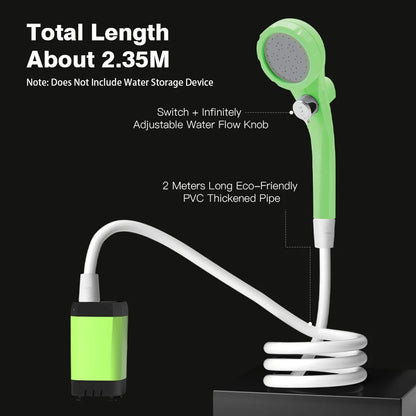 LIXADA Portable Camping Shower with LED Display | 6000mAh