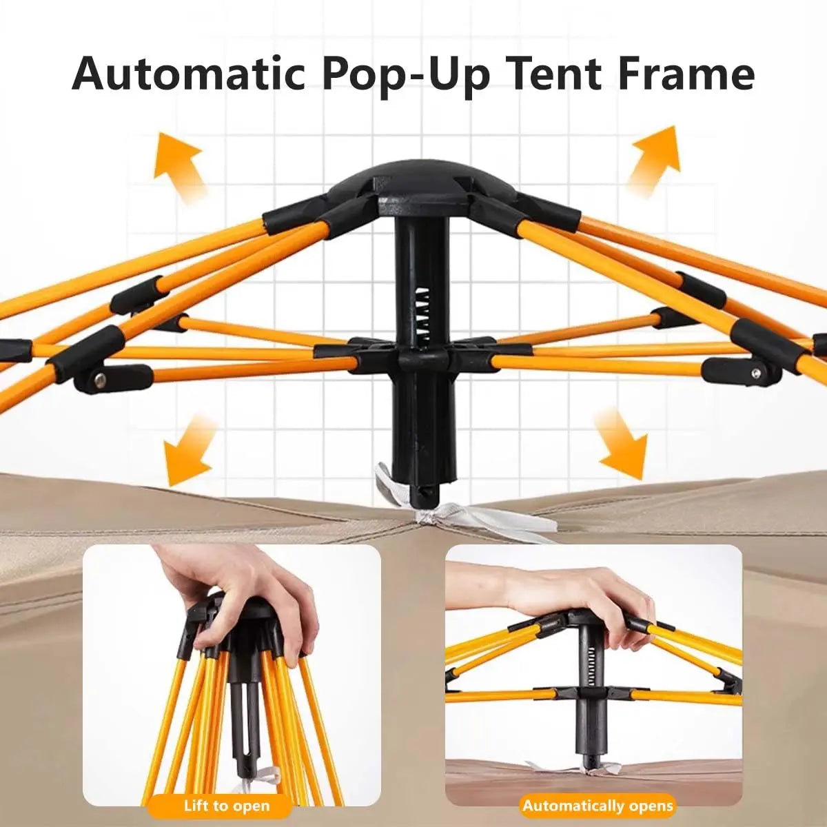 Automatic Pop-Up Camping Tent for 2–4 People