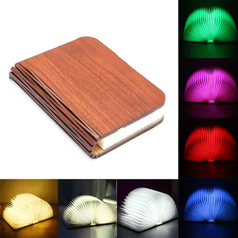 Chapter Glow Folding Wooden Book Lamp