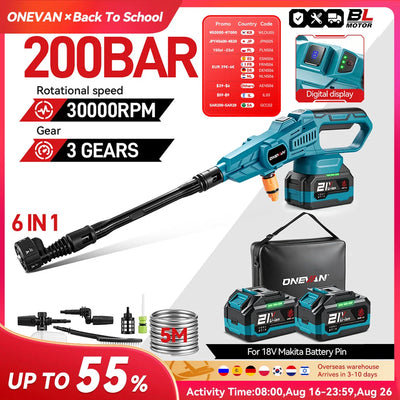 ONEVAN 200Bar Brushless Cordless Washer Gun