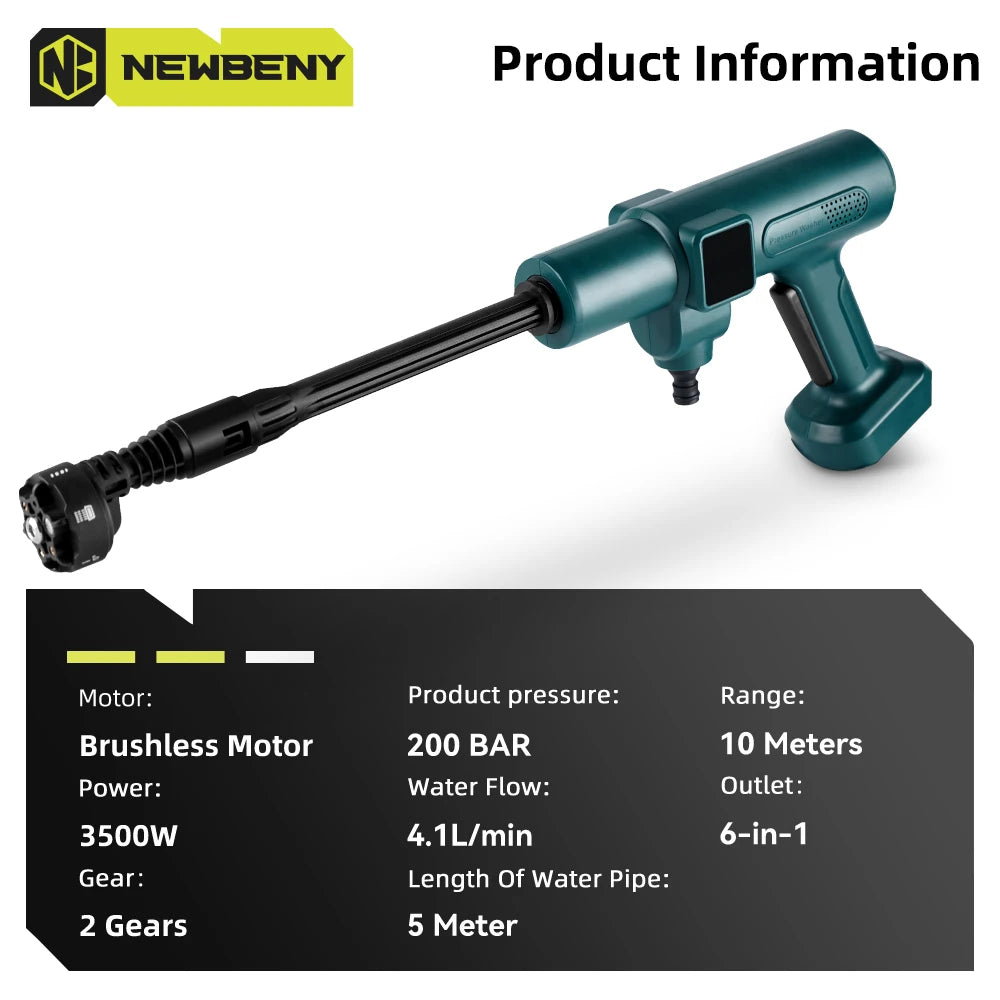 NEWBENY 200Bar Brushless Car Washer Gun