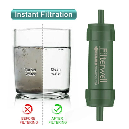 Portable Water Filter Straw for Survival & Emergency