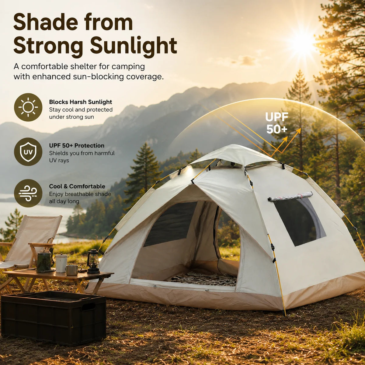 Automatic Pop-Up Camping Tent for 2–4 People