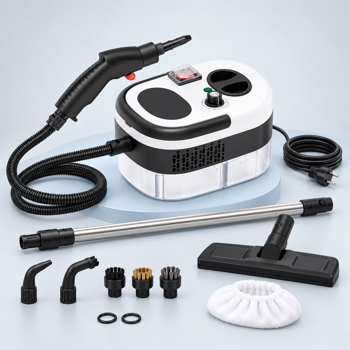 Portable High-Pressure Steam Cleaner with Attachment Kit